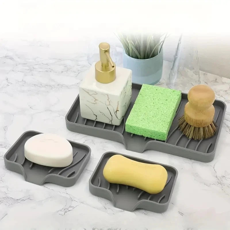 Silicone Draining Soap Dish – Quick-Dry, Non-Slip & Easy-Clean Holder]