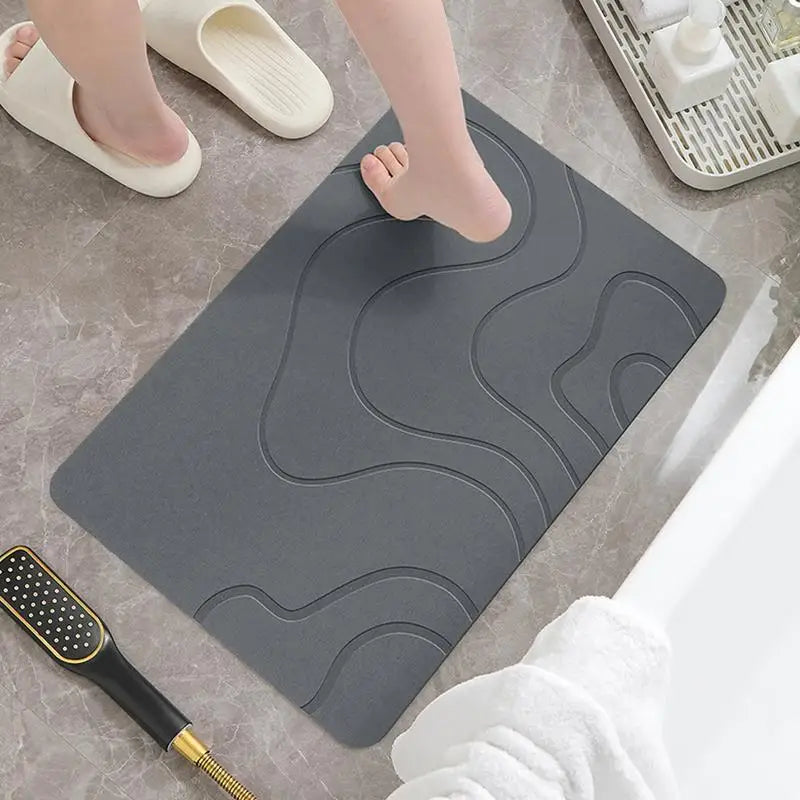 Diatomite Stone Bath Mat – Anti-Slip & Quick-Dry